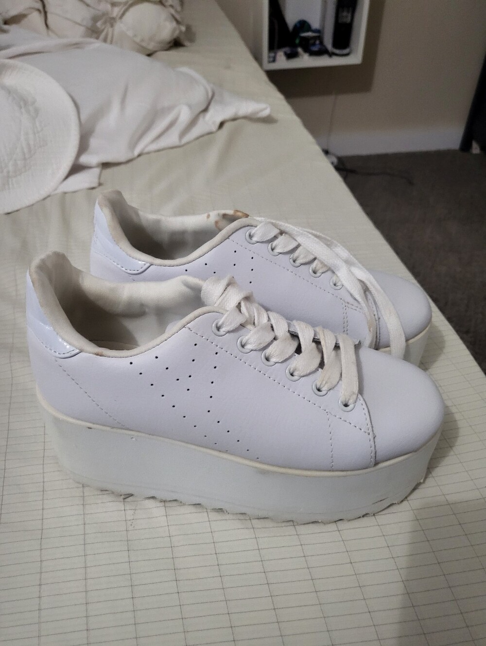 White Platform Sneakers Size 6
